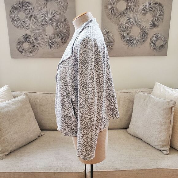 ✨ NIC + ZOE ✨ Leo Leopard Print Soft Blazer Jacket - [Large, Grey] - Picture 6 of 11